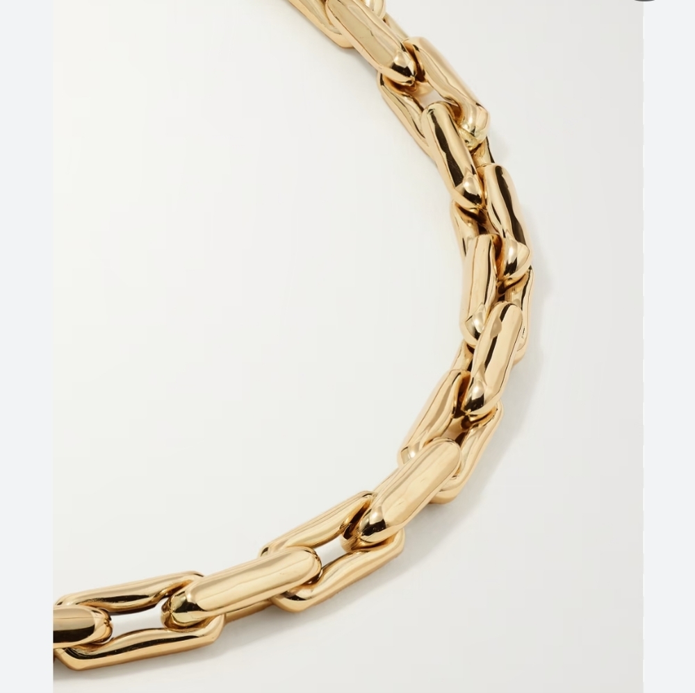 LAUREN RUBINSKI 14k Gold Square Link Chain. 32g